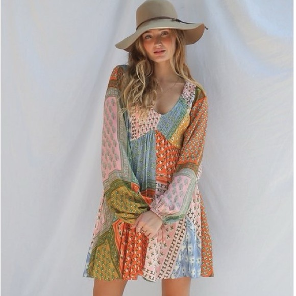 NWOT Jen’s Pirate Booty Hyde Patchwork Mini Dress - Picture 2 of 6